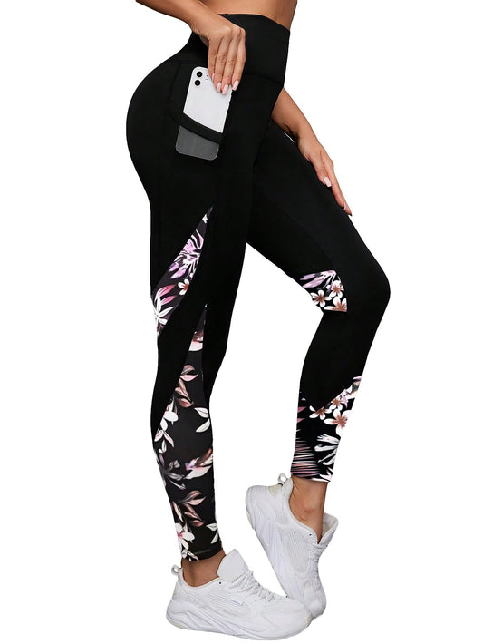 High Waisted Graphic Print Leggings for Women Yoga Workout Pants with Pockets