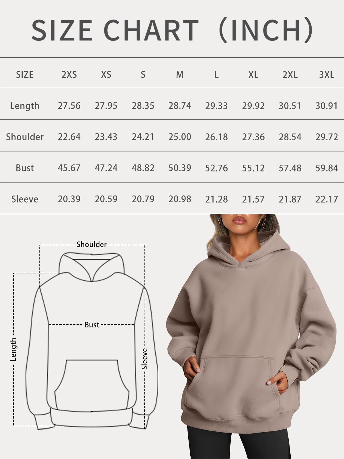 Trendy Queen Womens Oversized Hoodies Fleece Sweatshirts Long Sleeve Pullover