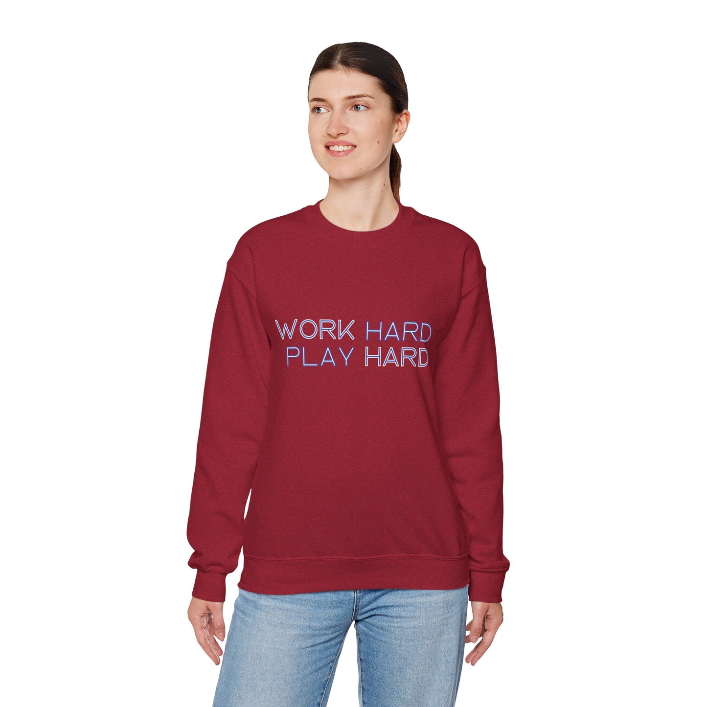 Stay Cozy, Stay Driven: Work Hard. Play Hard. Unisex Heavy Blend™ Crewneck Sweatshirt