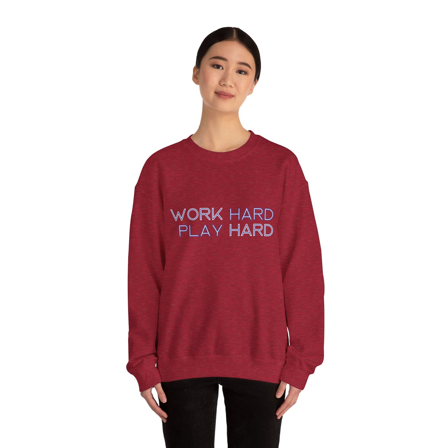 Stay Cozy, Stay Driven: Work Hard. Play Hard. Unisex Heavy Blend™ Crewneck Sweatshirt