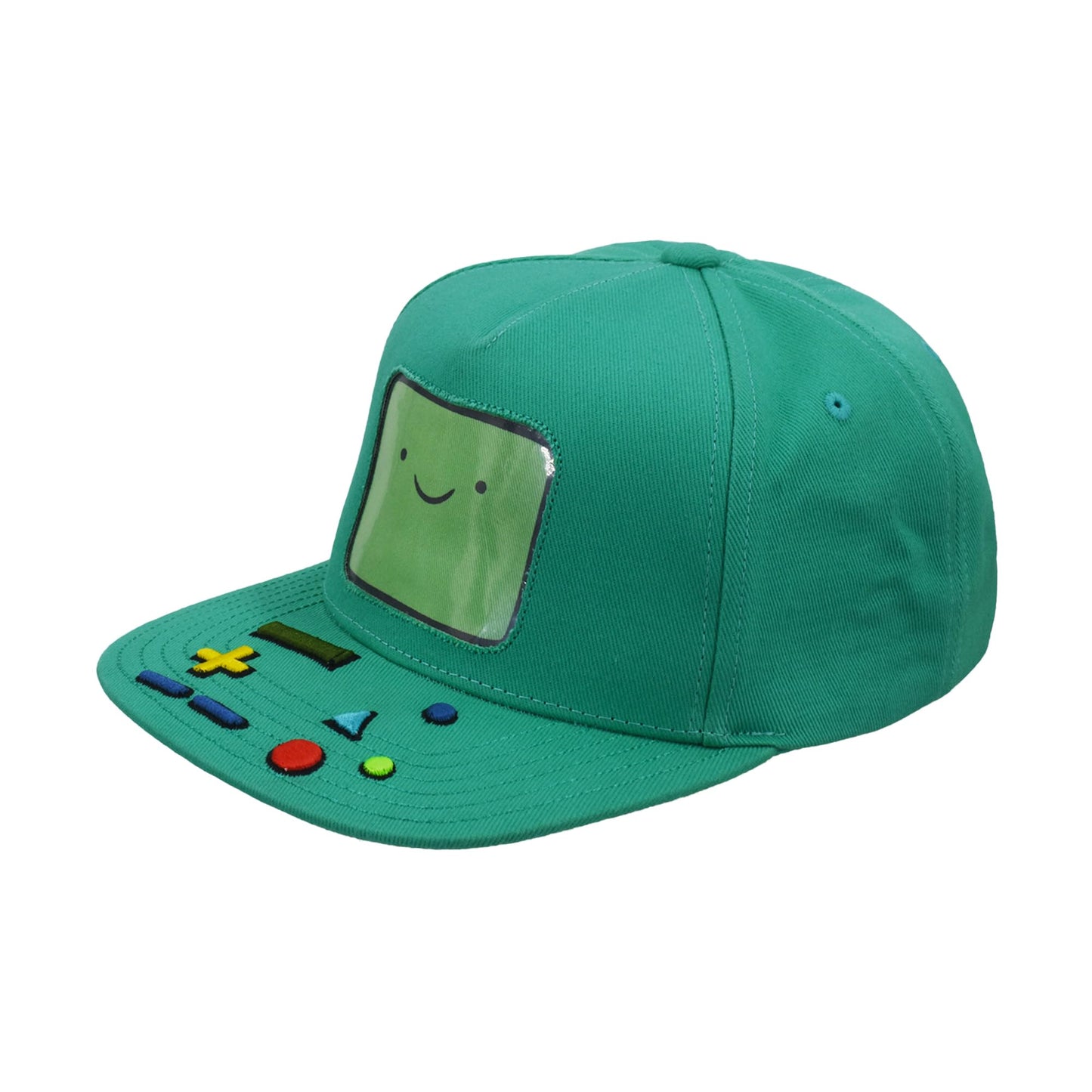 Adventure Time Baseball Cap, BMO Adjustable Skater Snapback Hat with Flat Brim, Teal, One Size