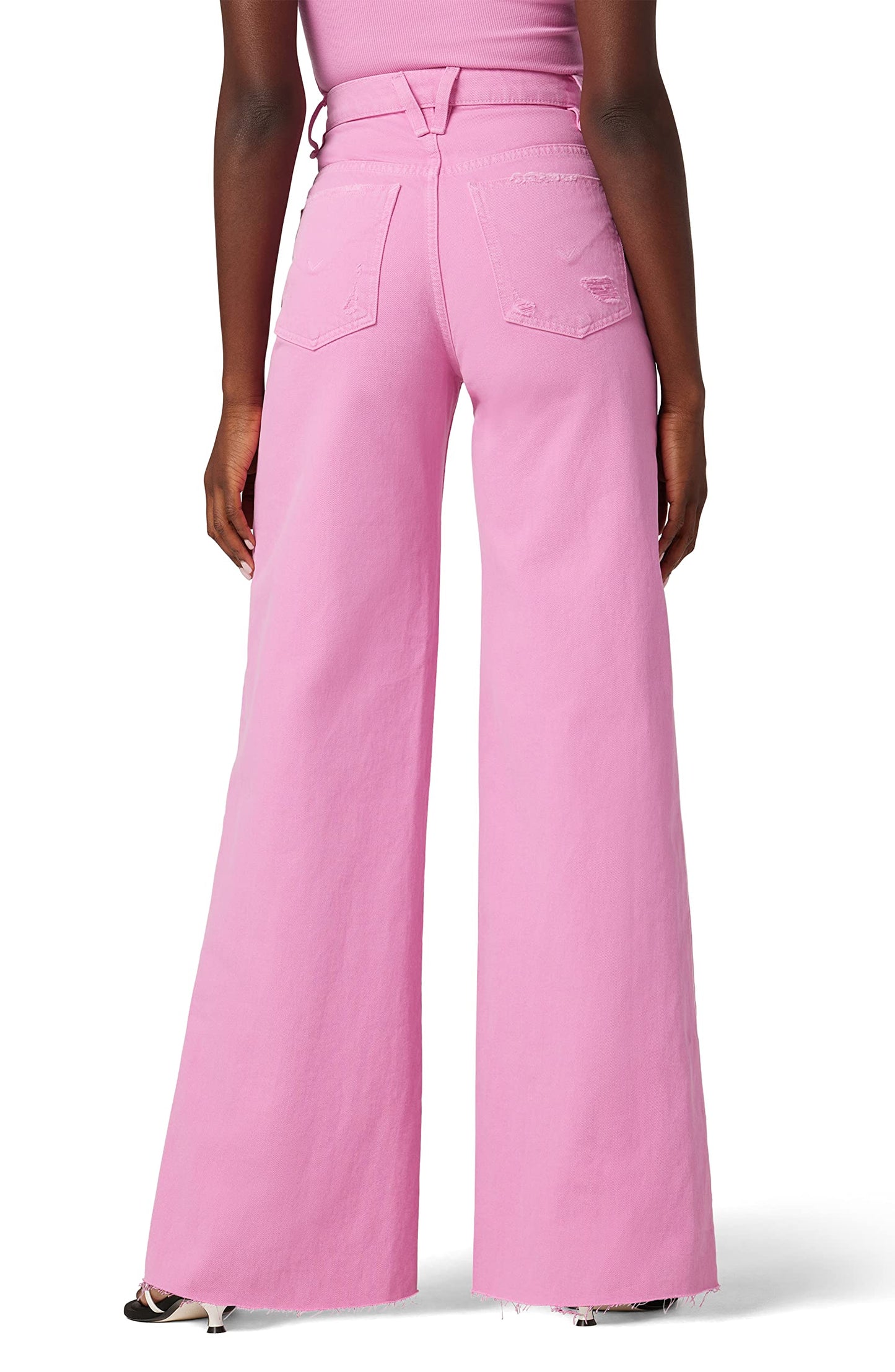 HUDSON Women's James High Rise Wide Leg Jean, Fuchsia Pink