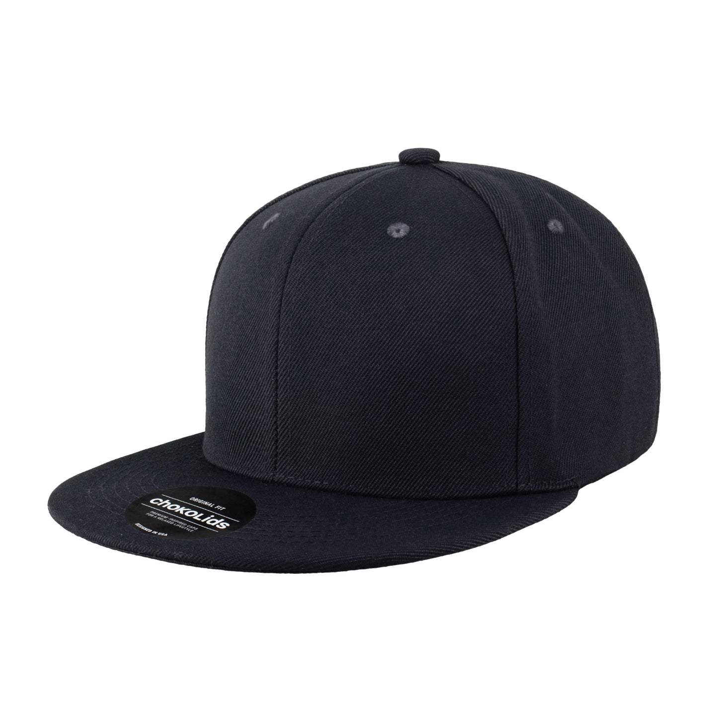 CHCHOK.LIDS Flat Bill Visor Classic Snapback Hat Blank Adjustable Brim High Top End Trendy Color Style Plain Tone Baseball Cap (Black.)