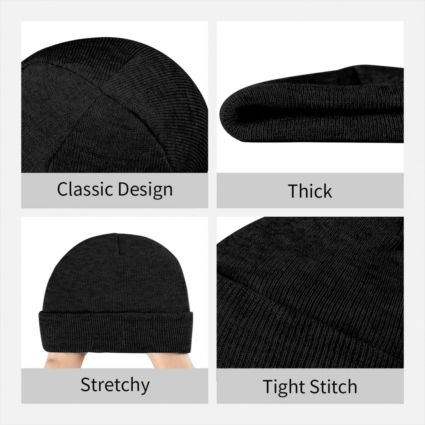 Warrior Prostate Cancer Awareness Hat Cuffed Knit Skull Cap Beanie Hats for Men Women, Knit Hat Ski Stocking Cuffed Cap Black