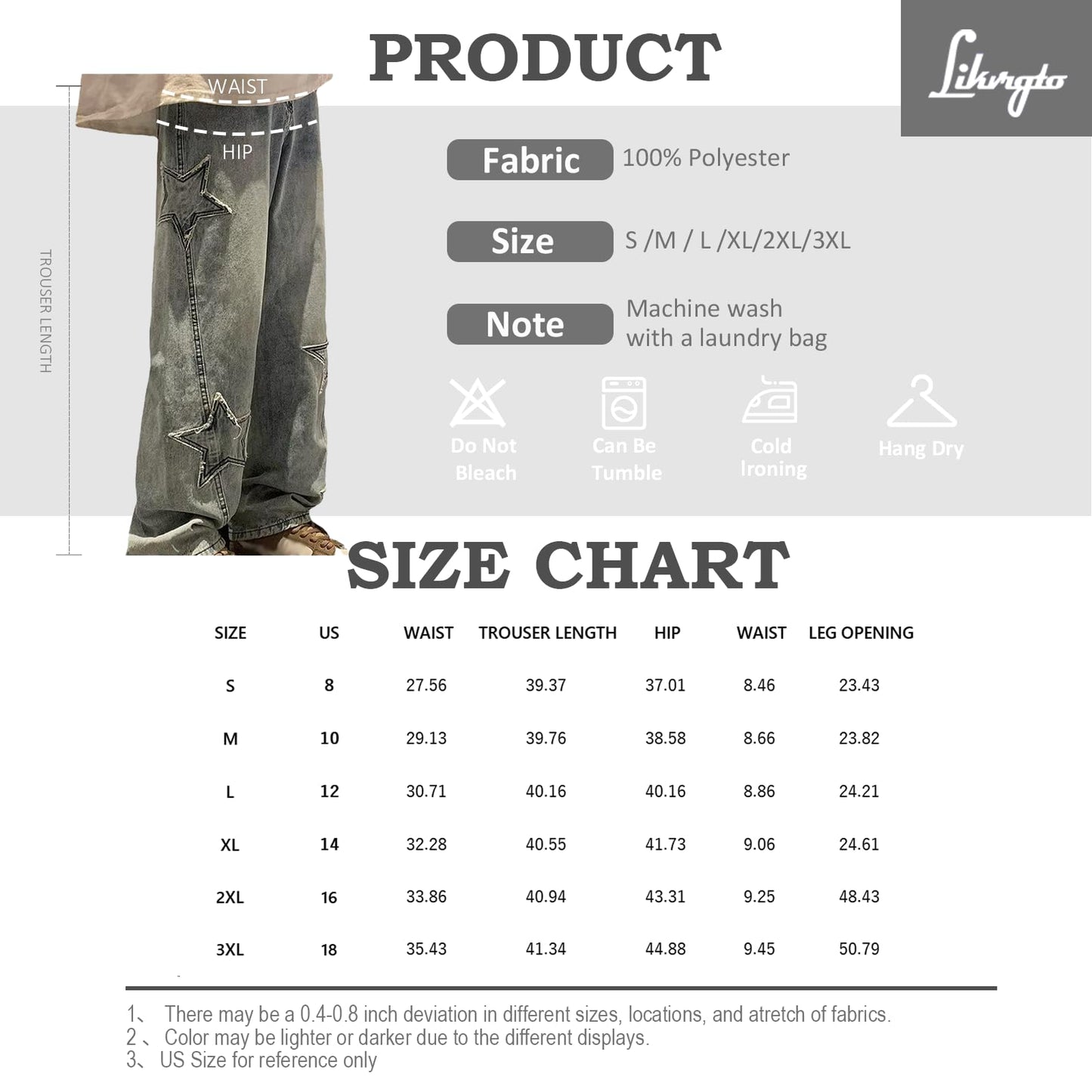 Star Graphics Jeans for Men and Women Y2K Casual Baggy Jeans with Star Design