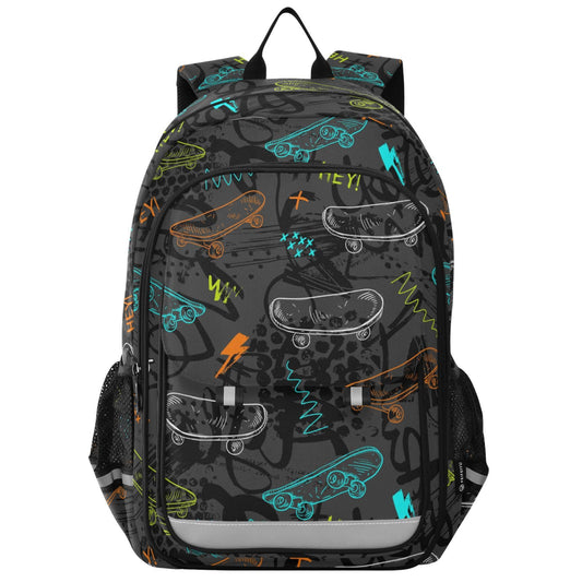 ALAZA School backpacks for girls boys Abstract Grunge Pattern Sport Skateboard Backpack Students Bookbag for school bag Womens Casual Daypack College Bookbag