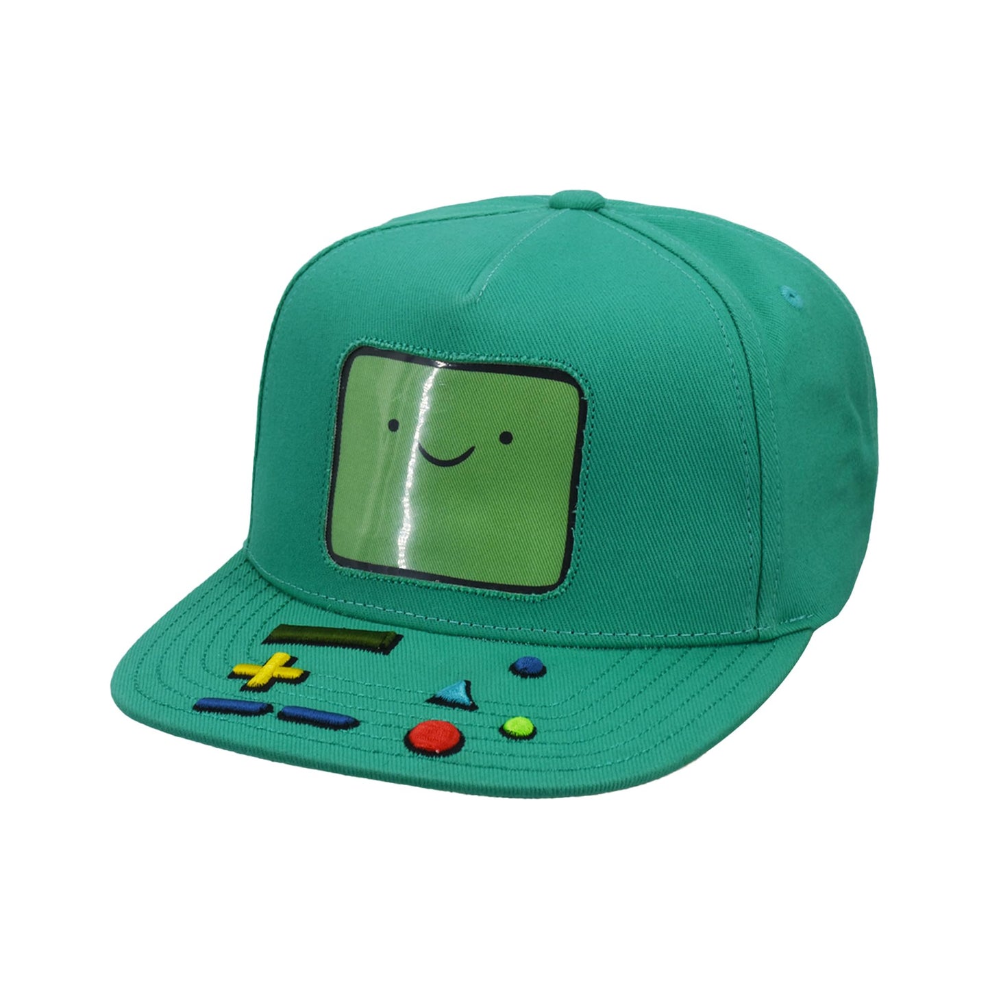 Adventure Time Baseball Cap, BMO Adjustable Skater Snapback Hat with Flat Brim, Teal, One Size