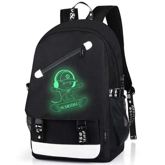 FEWOFJ Anime Skateboard Backpack for Boys, School Bags Glow Bookbags for Teenagers