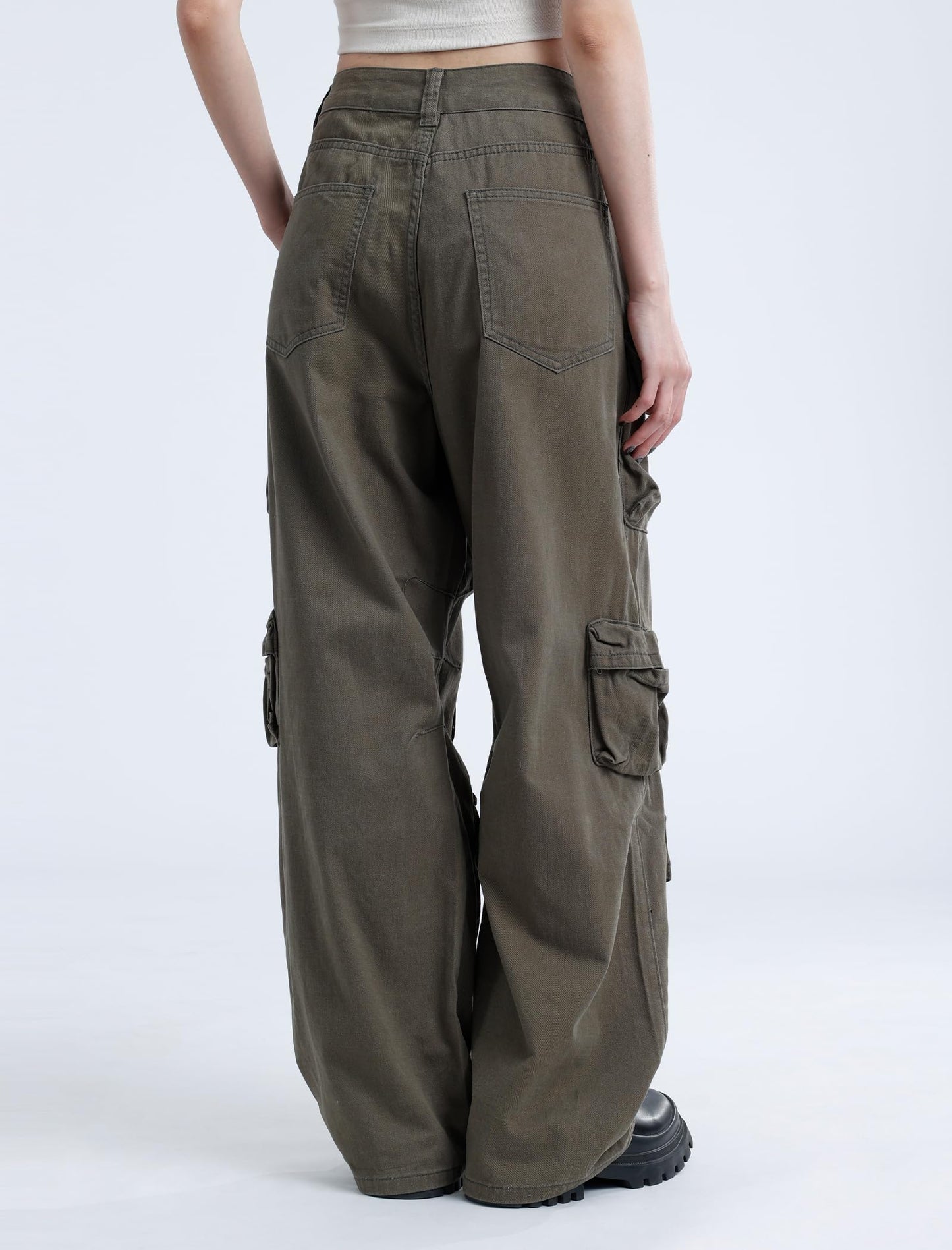 Aelfric Eden Cargo Pants Women Wide Leg Pants Woman Vintage Multi-Pocket Casual Pants Streetwear Baggy Y2K Cargo Pants