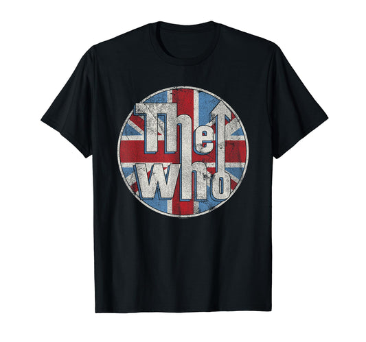 The Who Official Distressed Union Jack Circle Logo Short Sleeve T-Shirt