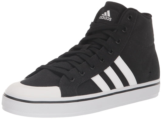 adidas Men's Bravada 2.0 Lifestyle Skateboarding Canvas Mid-Cut Skate Shoe, Black/White/White