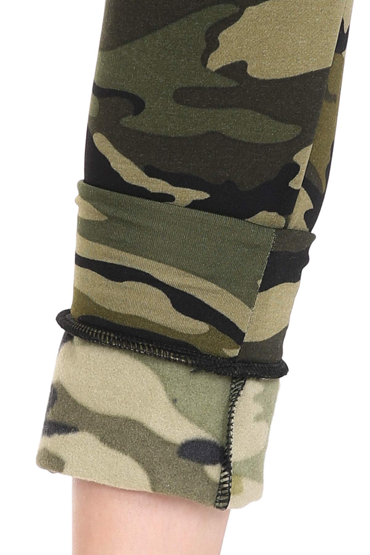 Leggings Depot JFL-N021-M Fleece Lined Camouflage Army Jogger Track Pants w/Pockets, Medium