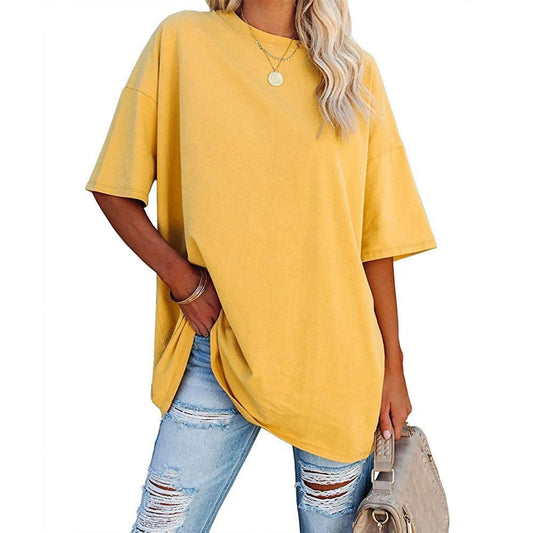 Women's Tunic Tops Oversized T Shirts for Women Loose Fit Crewneck Short Sleeve Tops Summer Casual Blouse