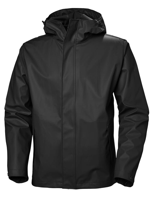 Helly Hansen Men's Moss Hooded Waterproof Windproof Raincoat Jacket, Black