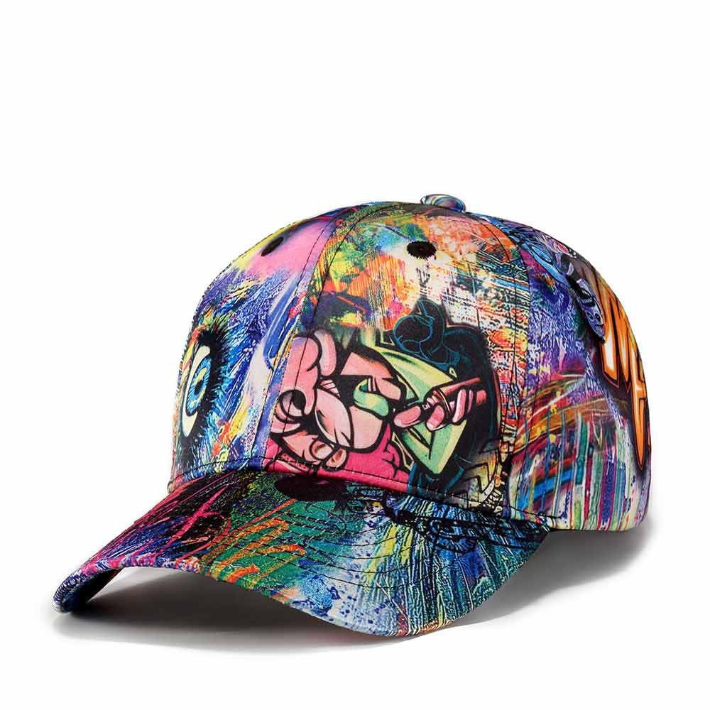 Quanhaigou Printed Baseball Cap,Graffiti Unisex Snapback Hip Hop Hats Cool Adjustable Summer Hats (Blue Eyes)