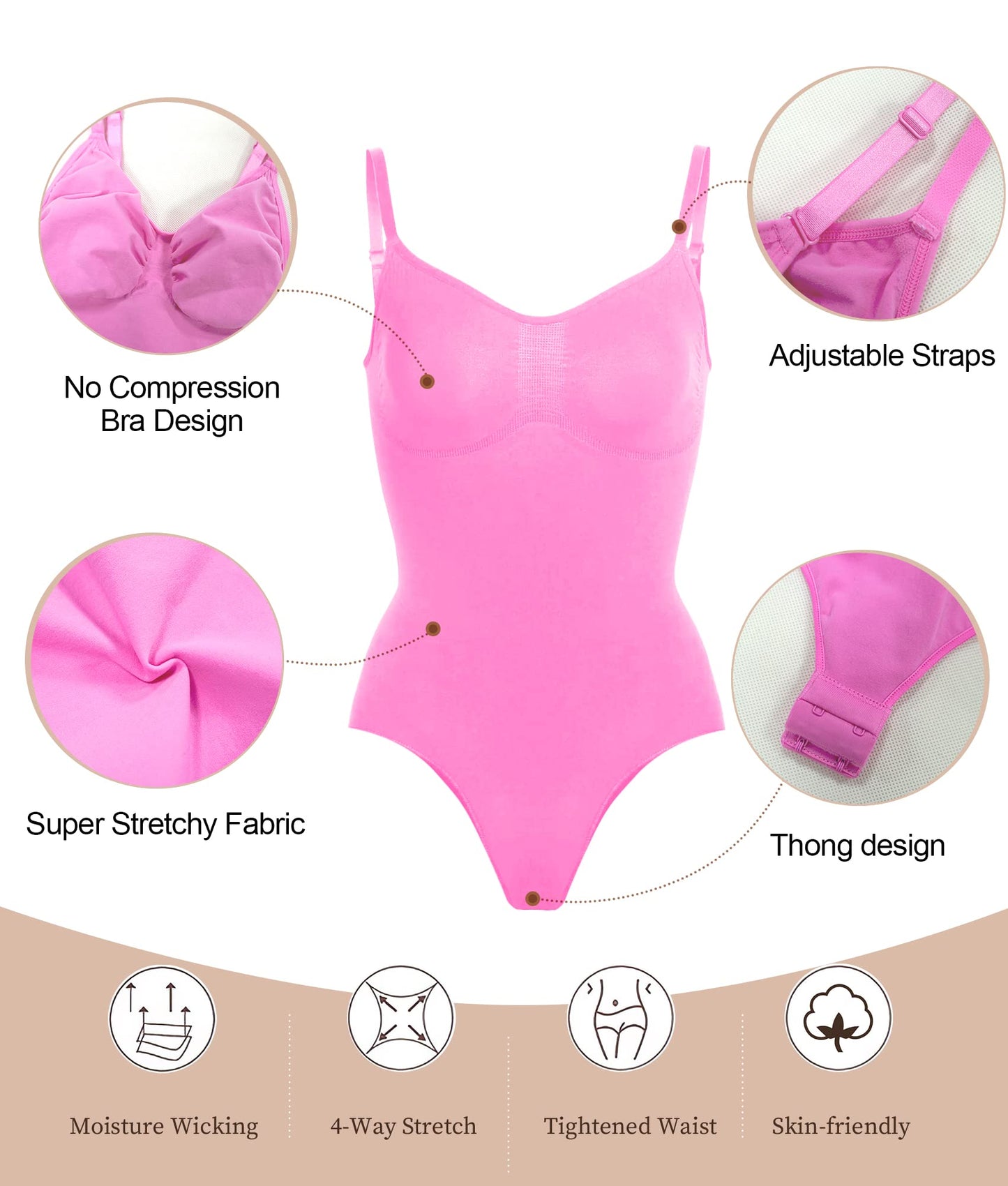 Women's Shapewear Bodysuit Tummy Control Body Shaper Seamless Sculpting Body Suit