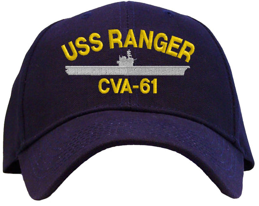 USS Ranger CVA-61 Embroidered Baseball Cap - Navy