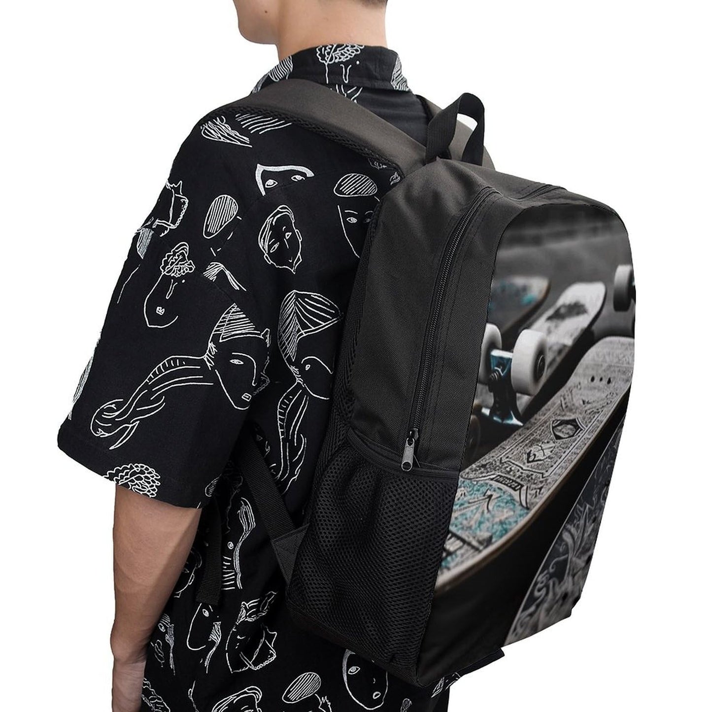 WYUSPGK Cute Backpack,Skate Boards Print Backpacks,17 Inch Backpack for Men,Suitable for Extra Heavy And Heavy Duty Backpacks