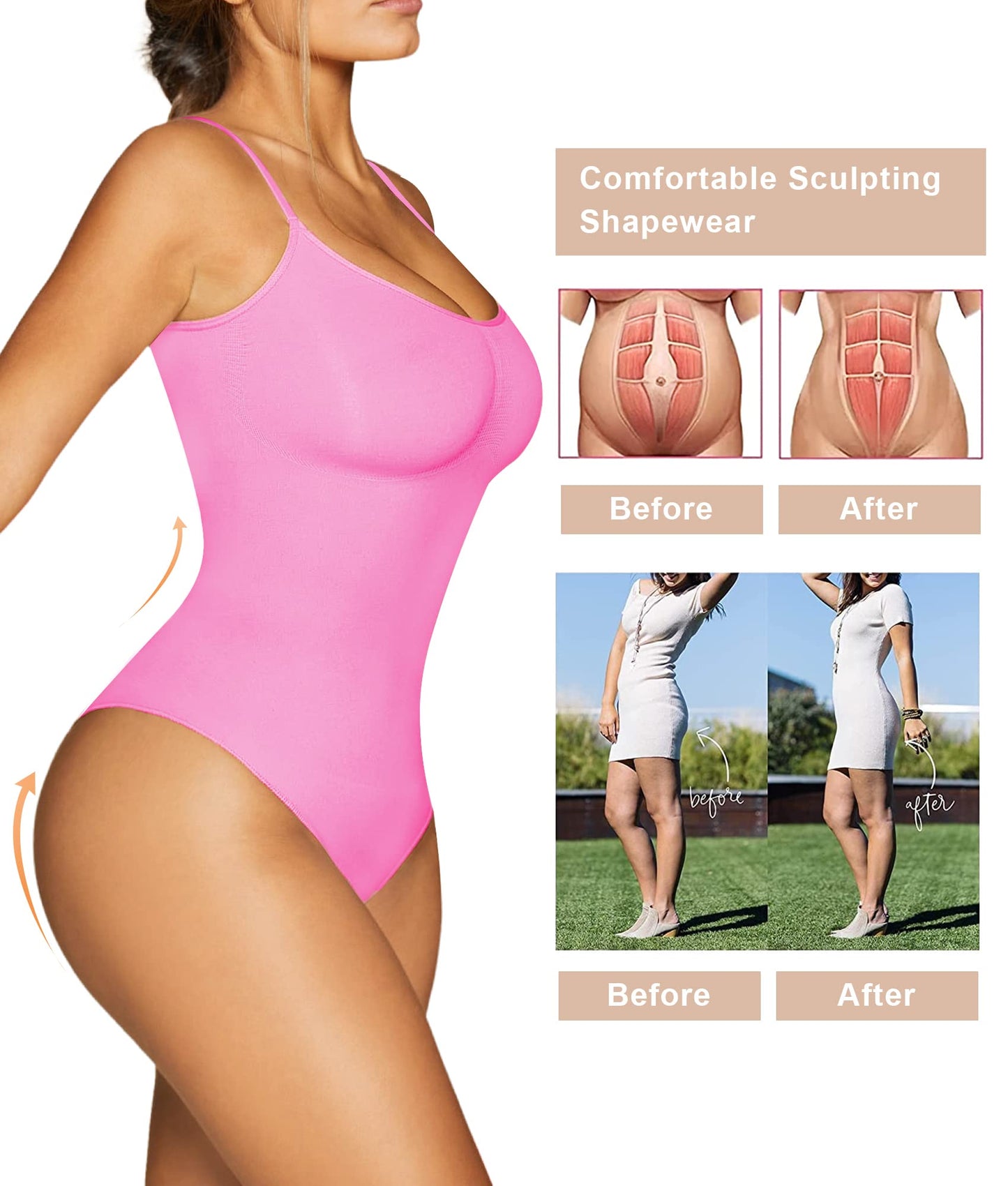 Women's Shapewear Bodysuit Tummy Control Body Shaper Seamless Sculpting Body Suit