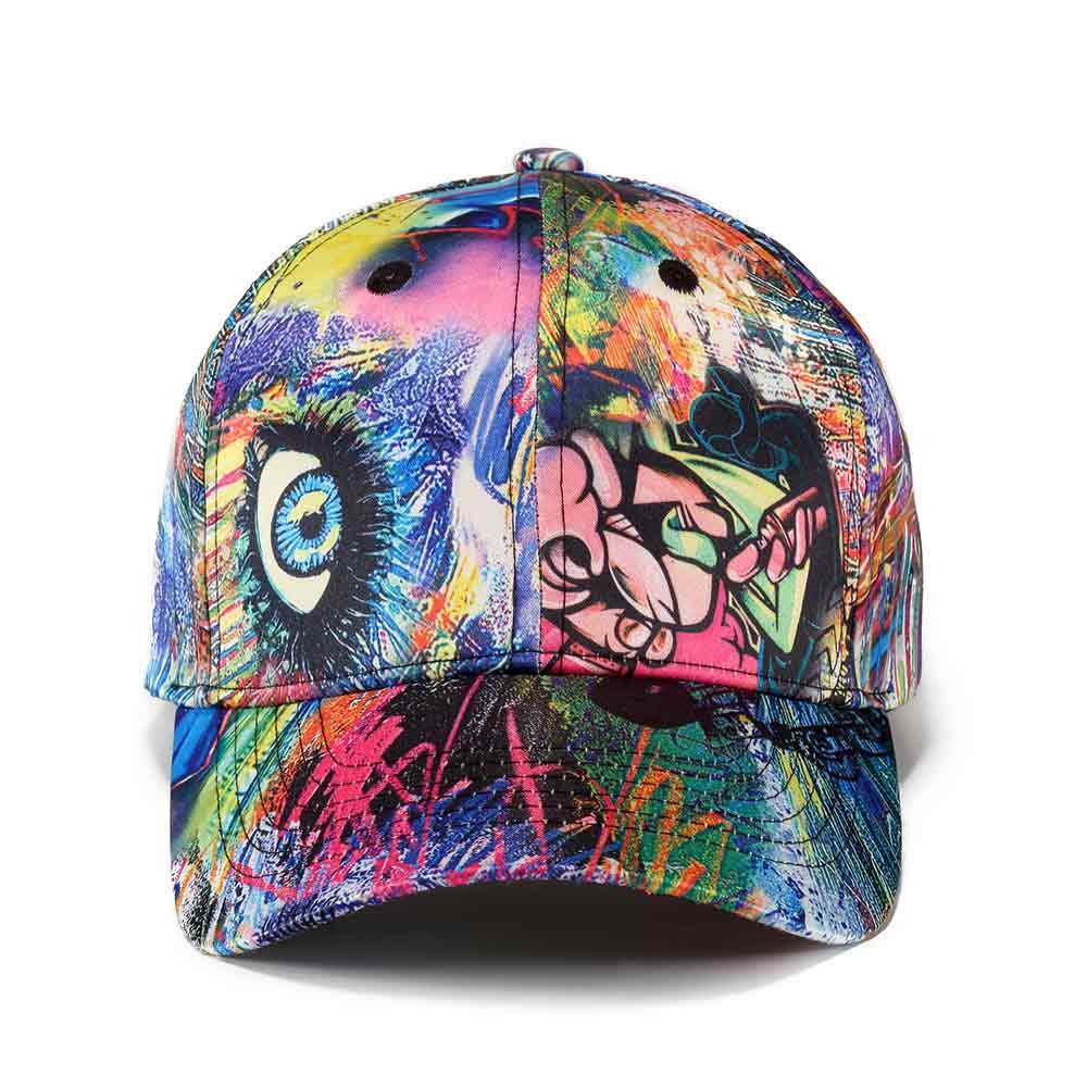 Quanhaigou Printed Baseball Cap,Graffiti Unisex Snapback Hip Hop Hats Cool Adjustable Summer Hats (Blue Eyes)