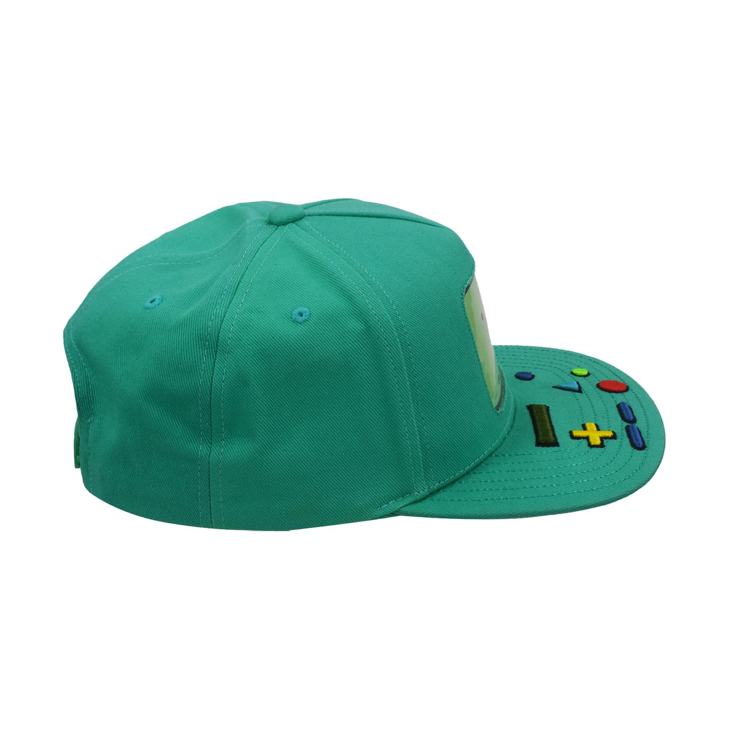 Adventure Time Baseball Cap, BMO Adjustable Skater Snapback Hat with Flat Brim, Teal, One Size