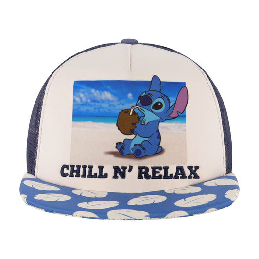 Disney Stitch Trucker Hat, Chill N Relax Skater Baseball Cap, Multi, One Size