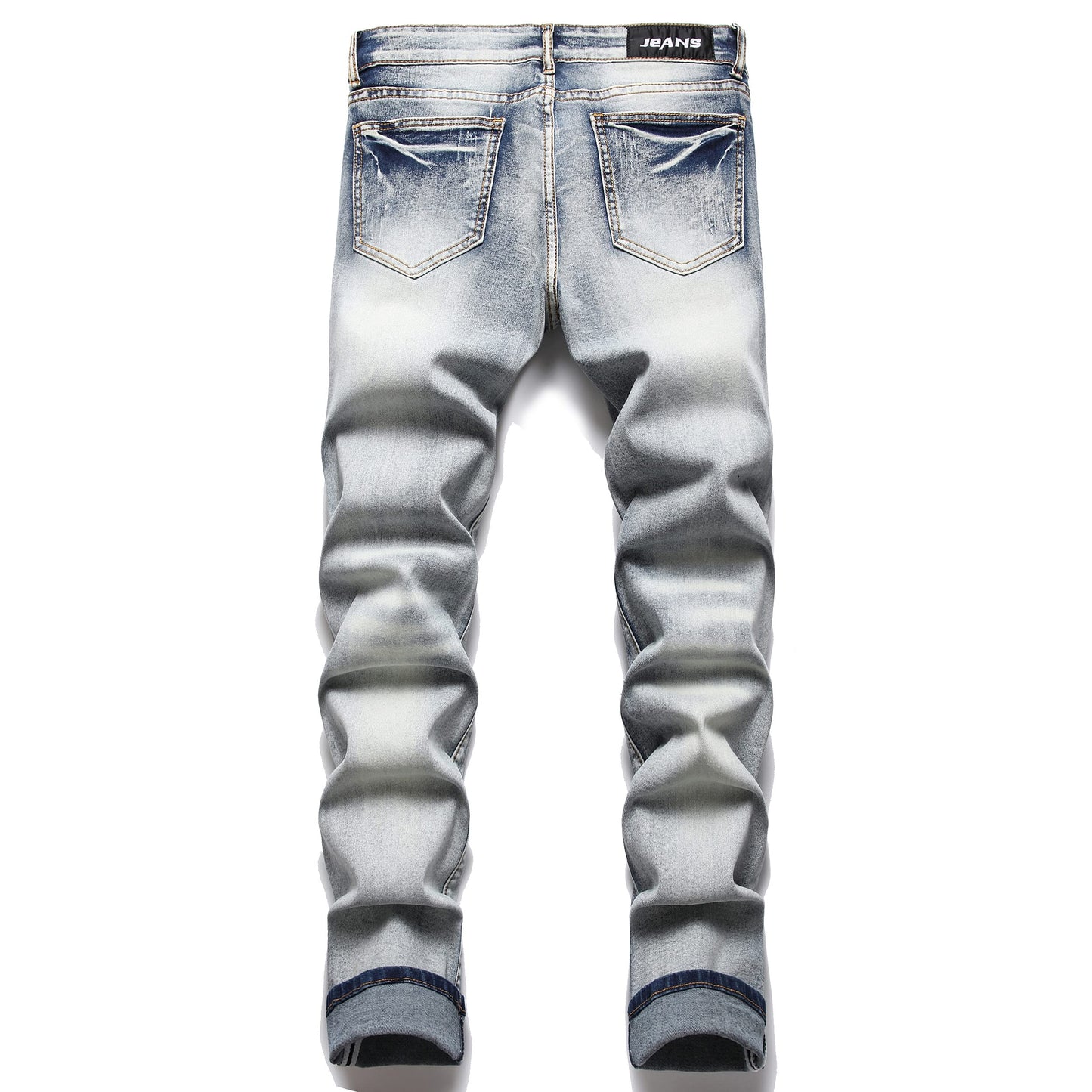 Men's Patch Ripped Stretch Regular Fit Jean