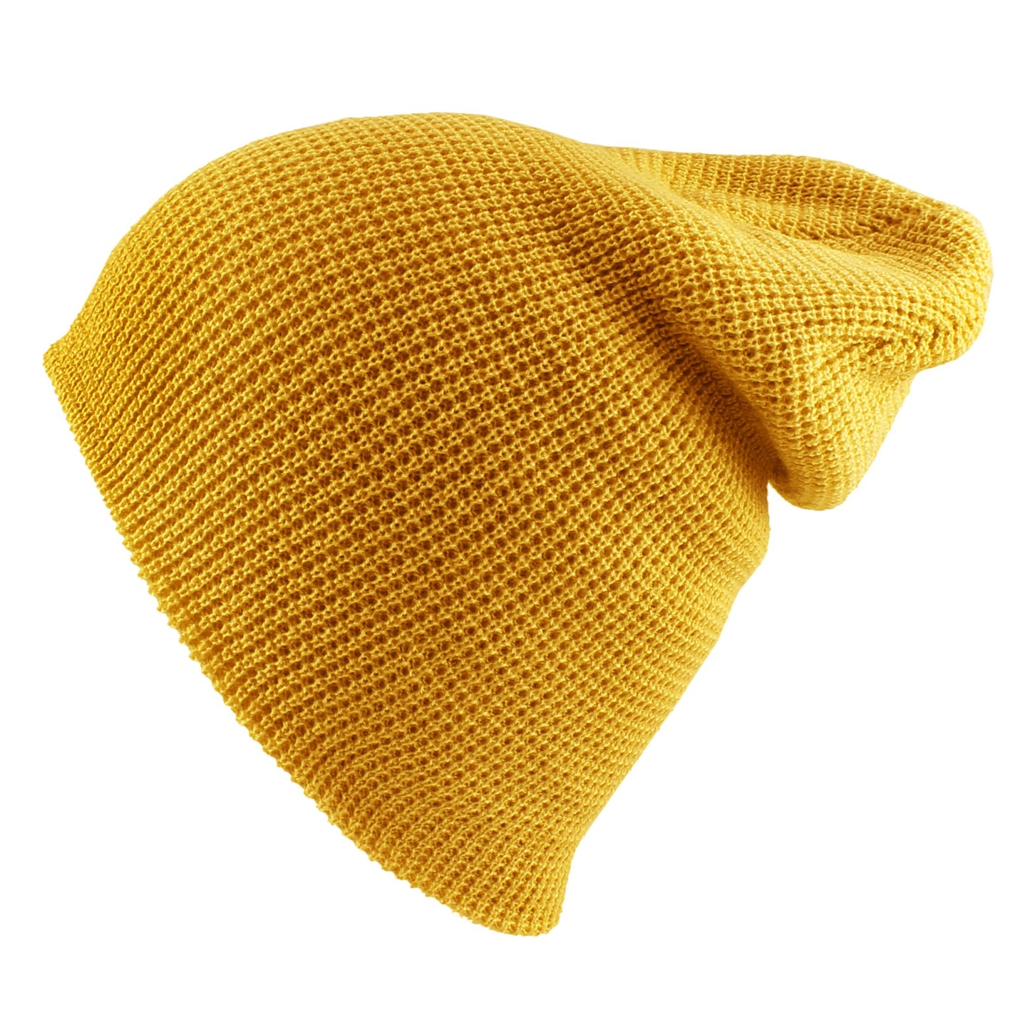 Morehats Waffle Knit Soft Beanie Warm Winter Ski Skater Hip-hop Hat - Mustard