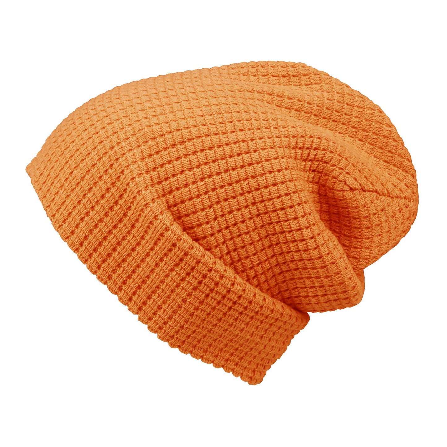 Morehats Embossed Knit Slouchy Beanie Winter Warm Ski Skater Hip-hop Hat - Orange