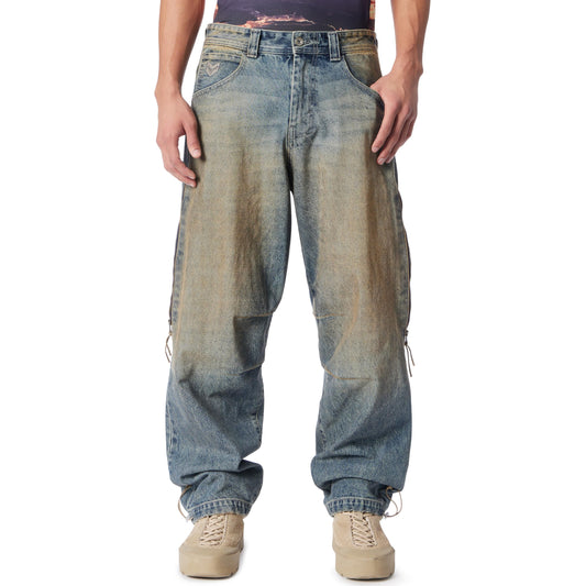 Cross-eyed Moose Men's Air-Baggy Parachute Jean with Venting Side Seams Standard, Mudslide WASH