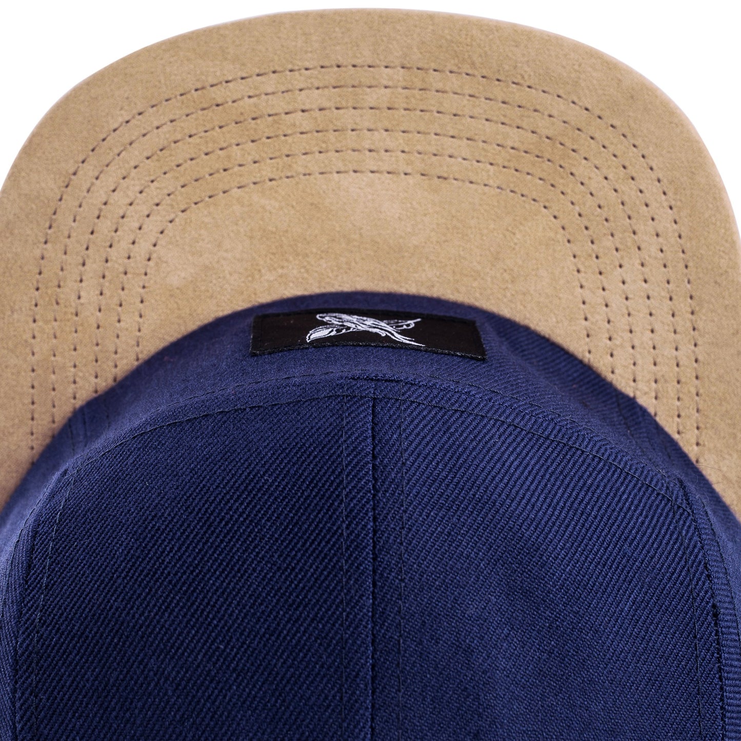 Blackskies Port Royale 5-Panel Cap Suede Leatherette Visor Unisex Baseball Cap Navy Blue